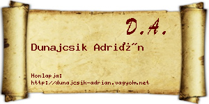 Dunajcsik Adrián névjegykártya