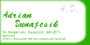 adrian dunajcsik business card